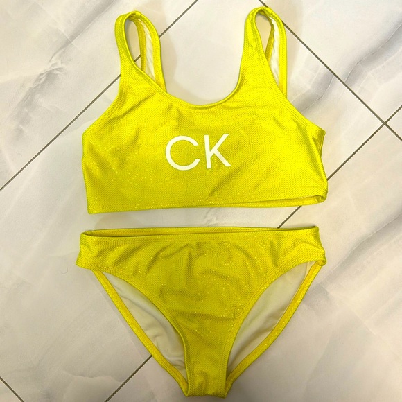 Calvin Klein Girls' Two-Piece Bikini Swimsuits, Size L(12-14) - Picture 1 of 5